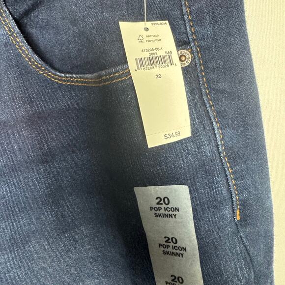 NWT Old Navy Women Pop Icon Skinny Jeans Dark Blue Size 20 Straight Leg Mid Rise - Picture 6 of 7